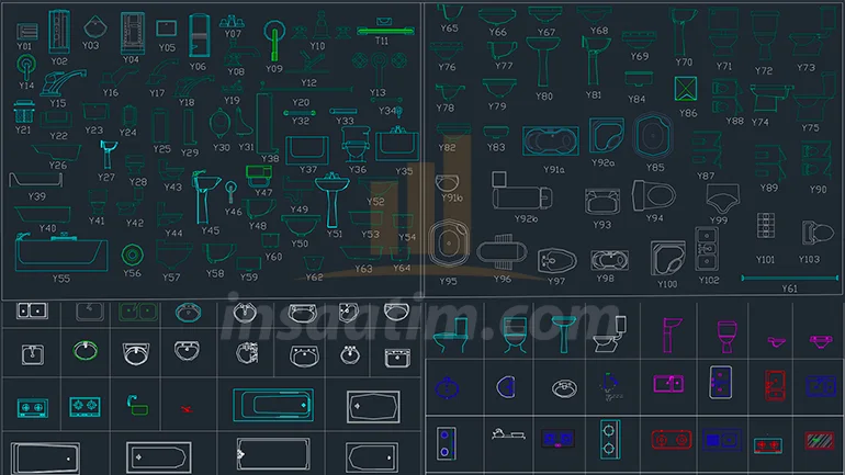Islak Hacim Tefriş Kütüphanesi (Dwg)