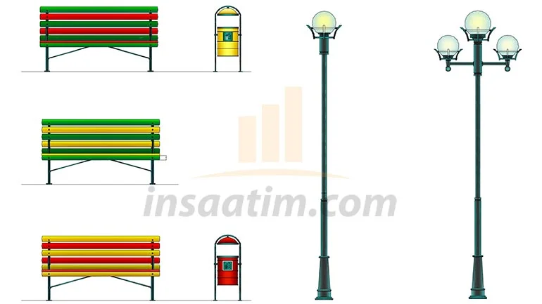 Park, Bahçe Mobilyası Tefrişleri (dwg)