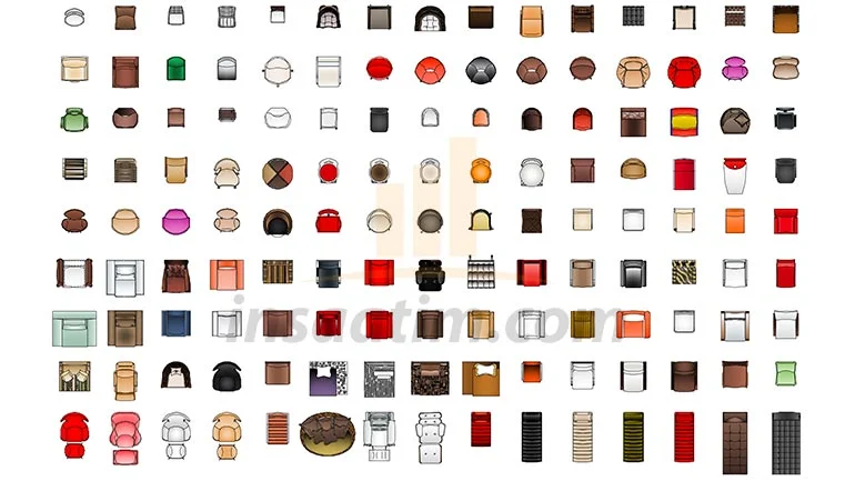 135 adet koltuk çizimi – dwg