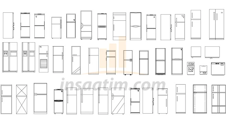 Buzdolabı ve Derin Dondurucu Çizimleri – dwg