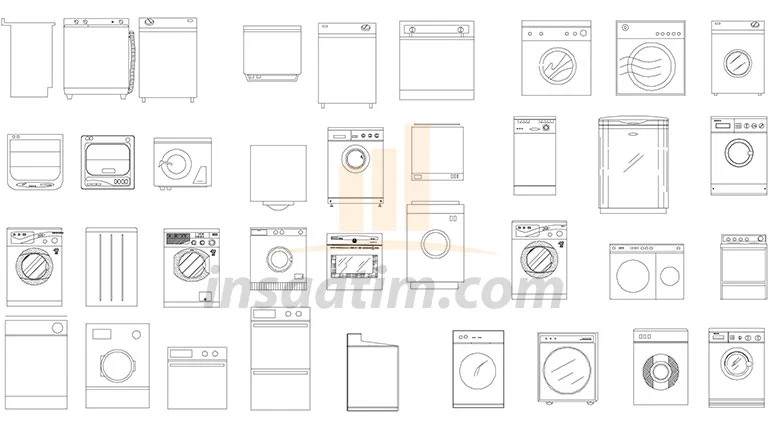 Çamaşır ve Bulaşık Makinesi Çizimleri – dwg