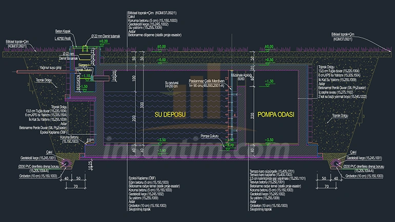Yağmur Suyu Deposu Mimari Uygulama Projesi .dwg