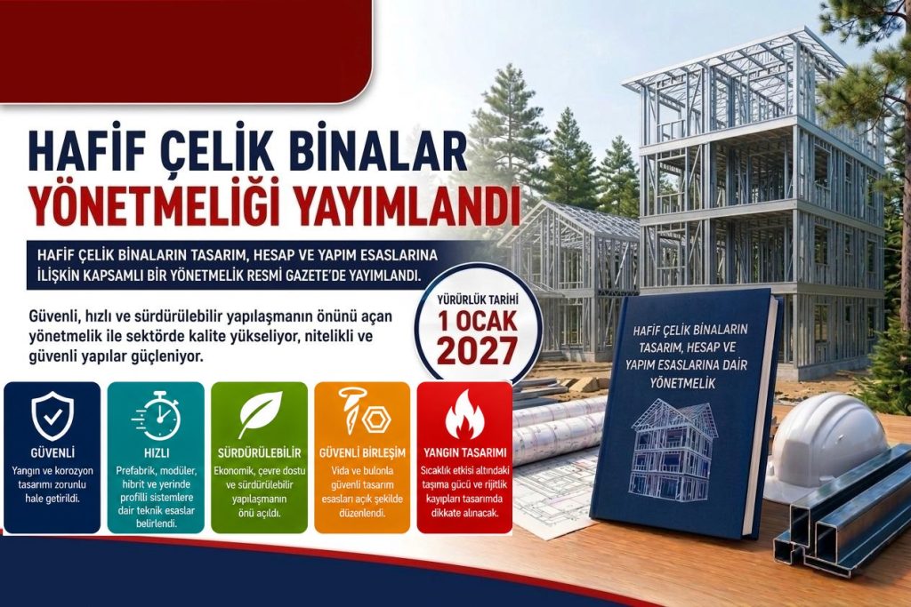 Hafif çelik yapılar yönetmeliği yayımlandı!